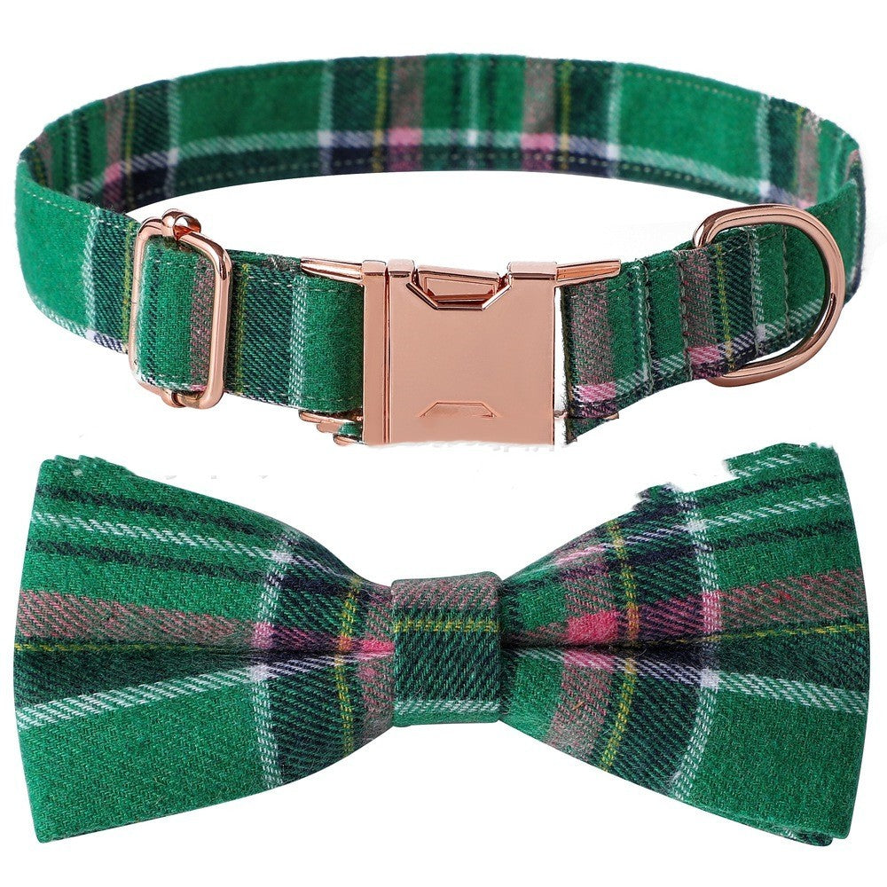 Fashionable pet collar with bow tie design and strong metal clasp