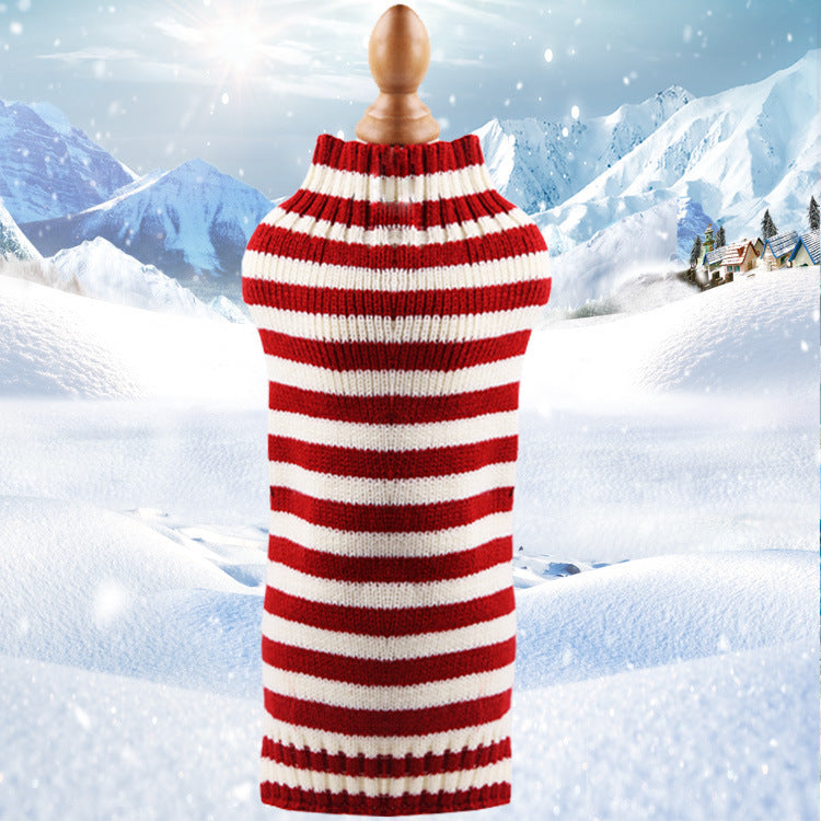 Woollen Pet Jumper - Thin Red Stripe