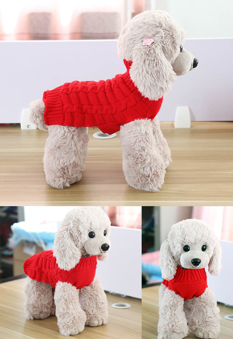 Woollen Pet Jumper - Red