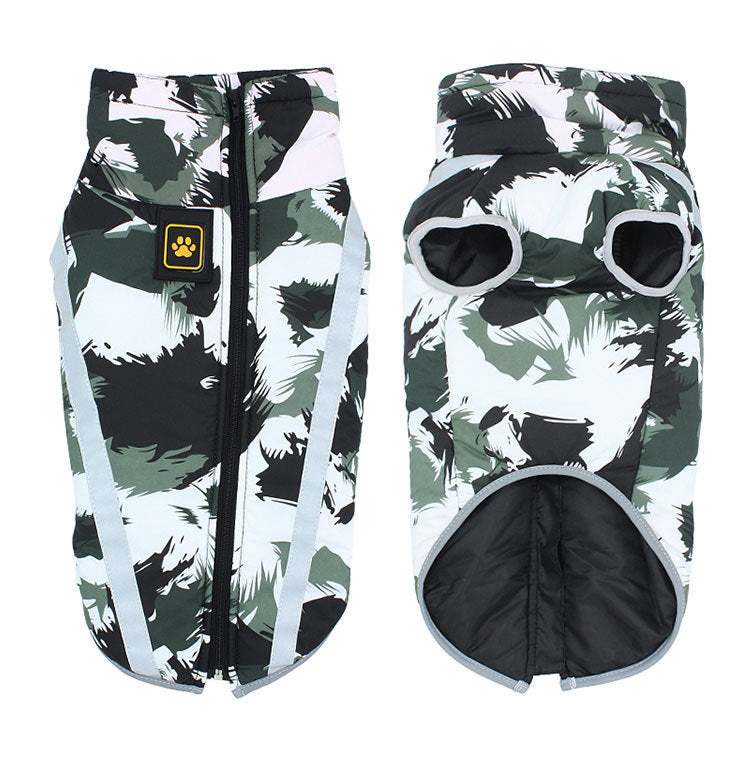 Warm Dog Coats - Camouflage Graffiti