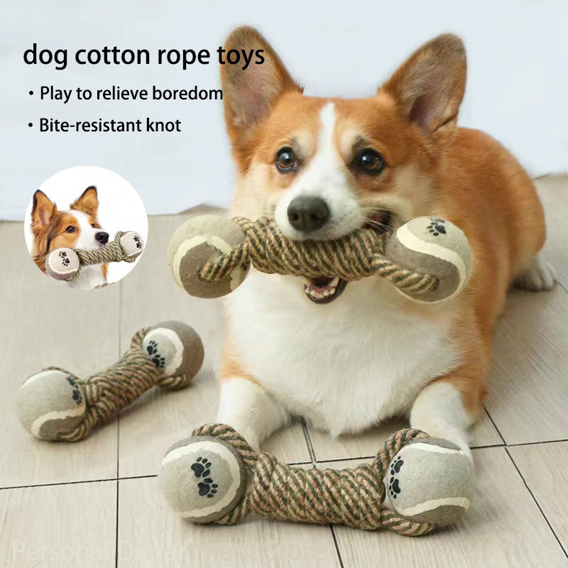 Corgi with Cotton Rope Mini Dog Toys