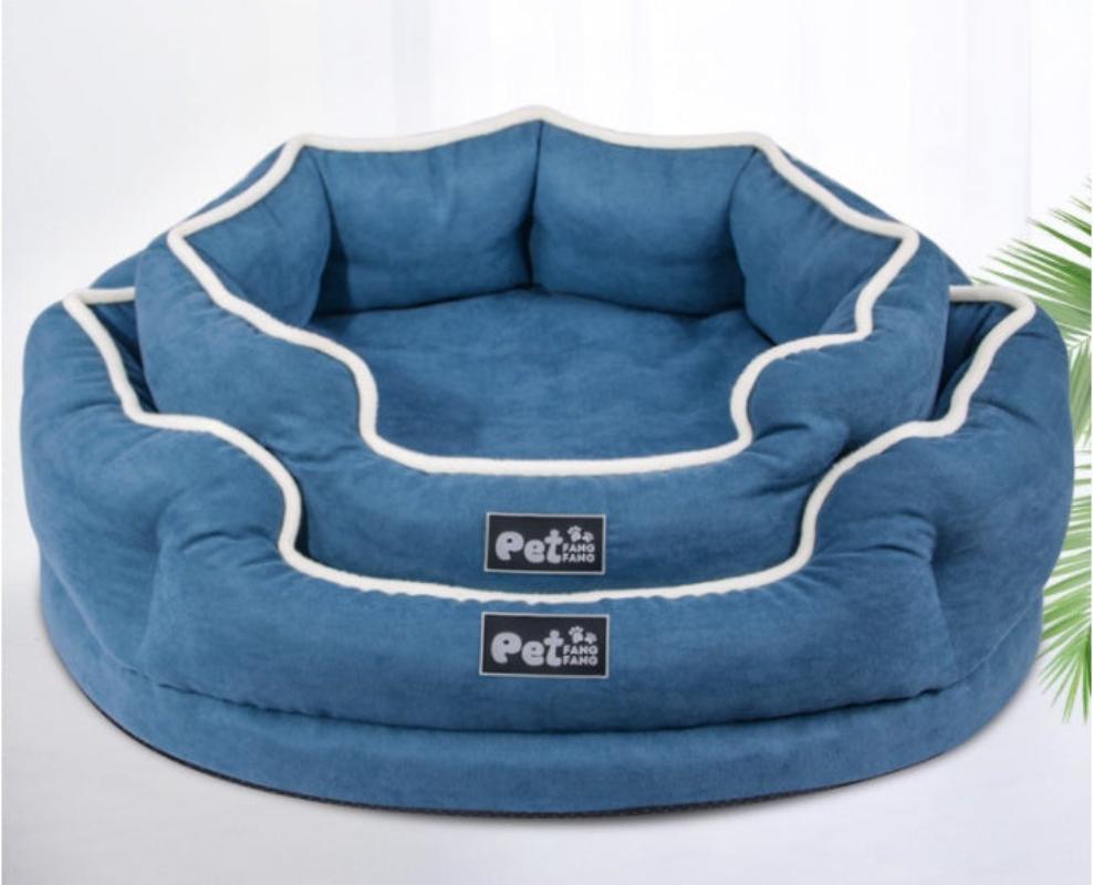Comfortable dog bed with plush cushioning for small to medium-sized pets.