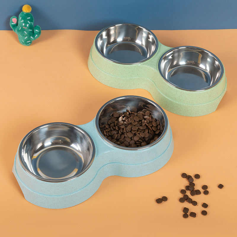 Double Pet Bowls - Blue and Green