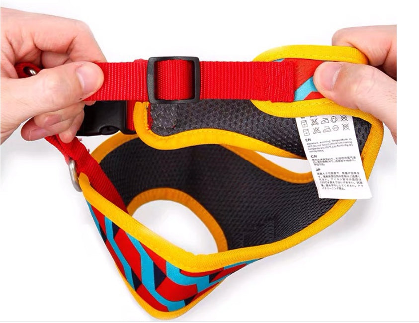 Durable and adjustable dog harness with secure buckles