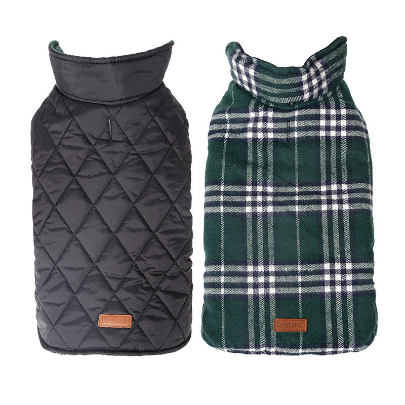 Reversable Quilted Dog Jacket - Green