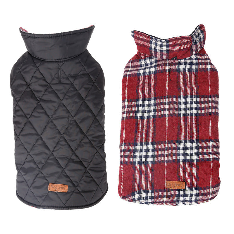 Reversable Quilted Dog Jacket - Red