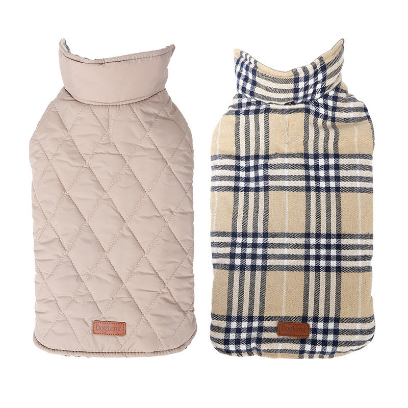 Reversable Quilted Dog Jacket - Beige