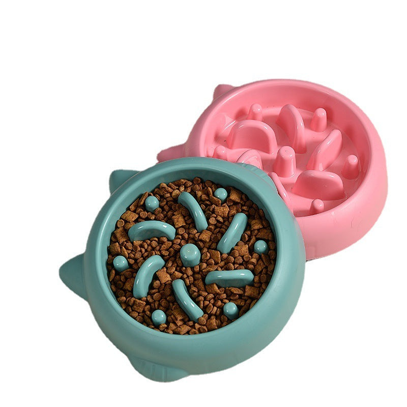 Slow Feeder Bowl - Green and Pink