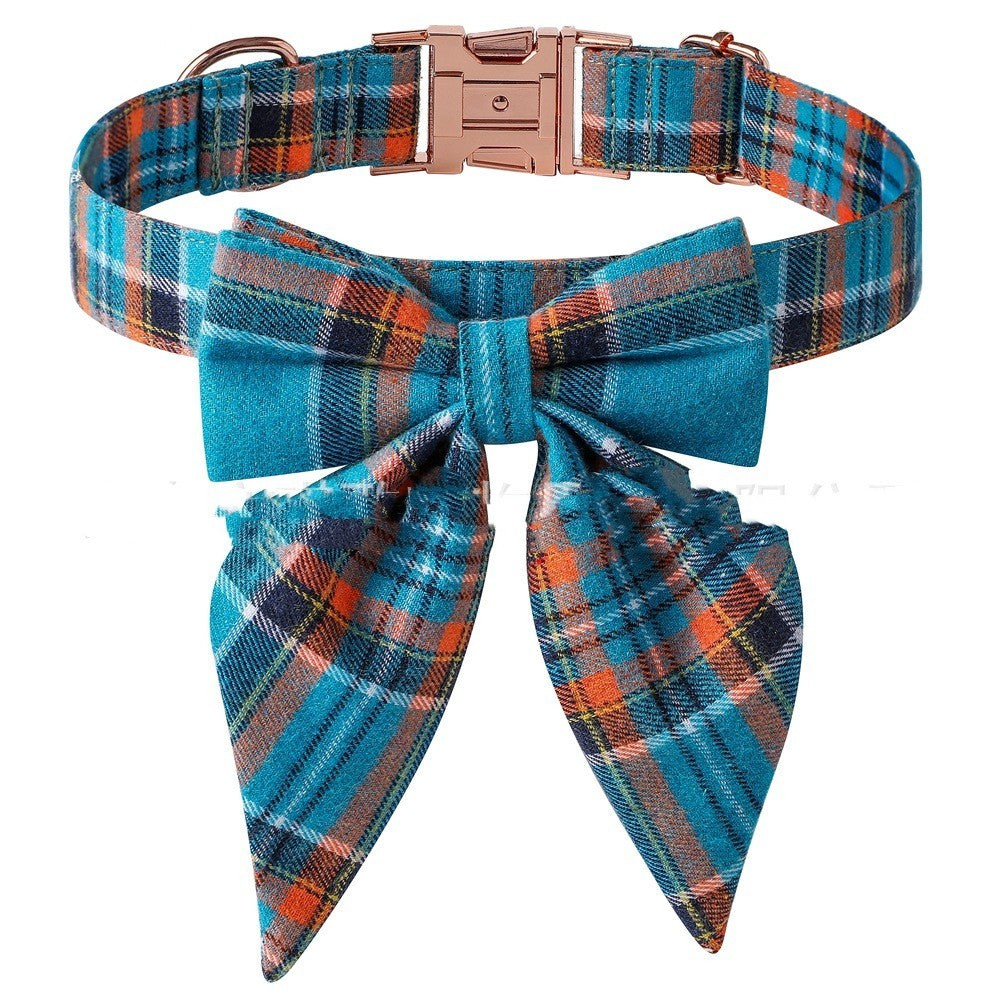 Stylish dog collar with bow and metal buckle for secure fit