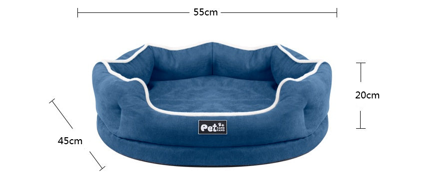 Stylish and cozy round dog bed perfect for a restful sleep.