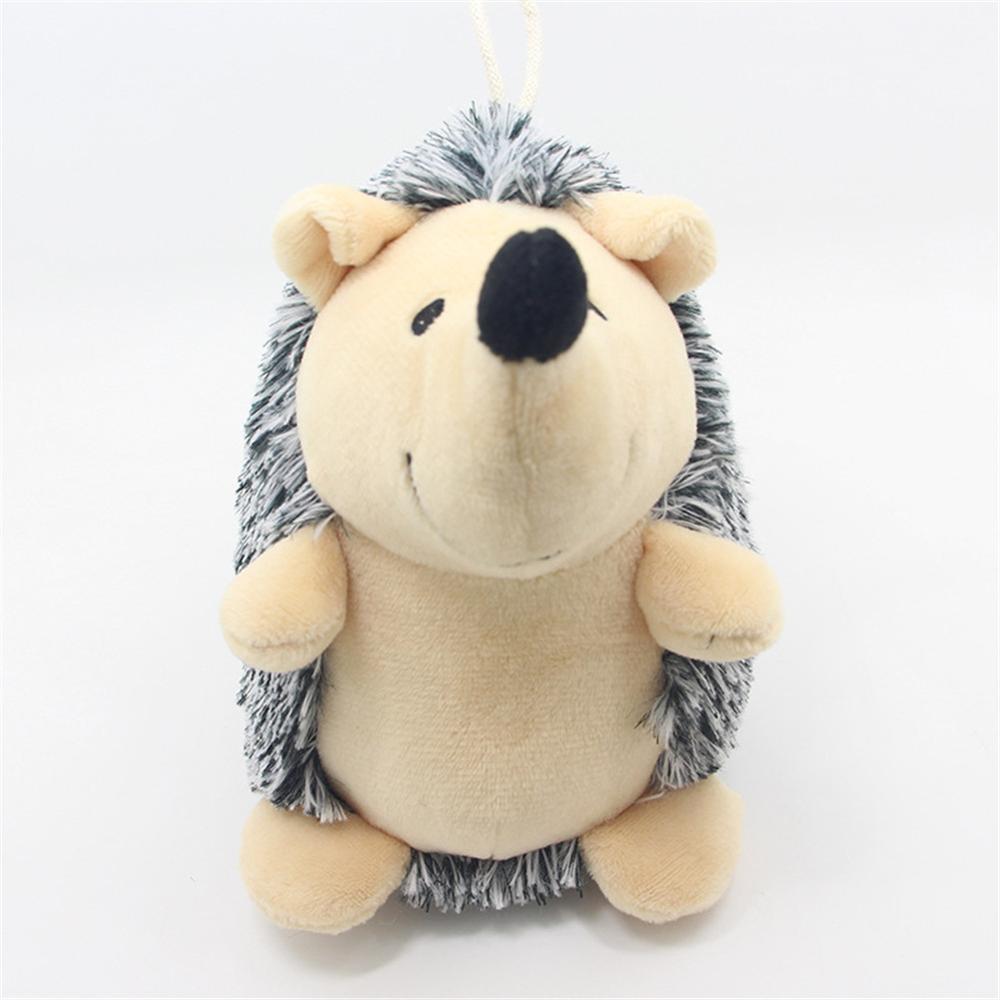 Plush Hedgehog Pet Toy - Grey Front View