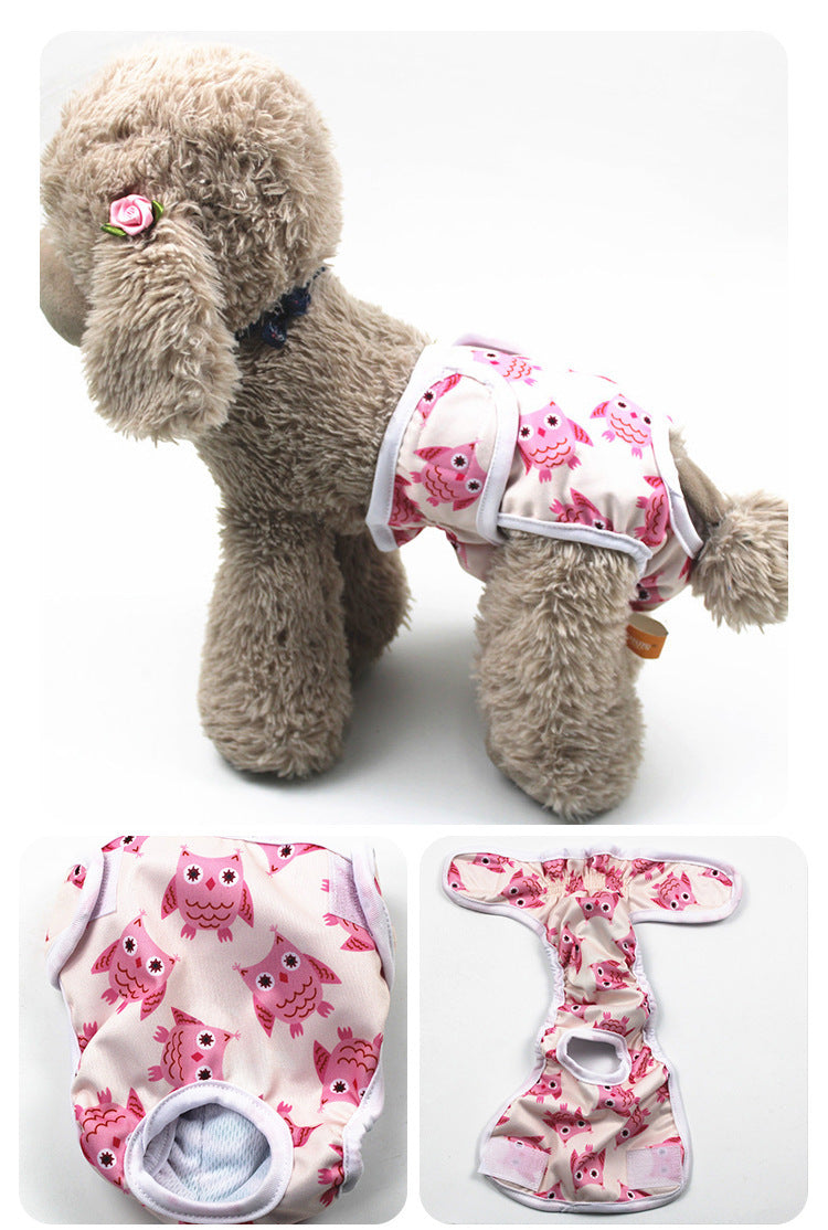 Female Dog Diapers - Owl