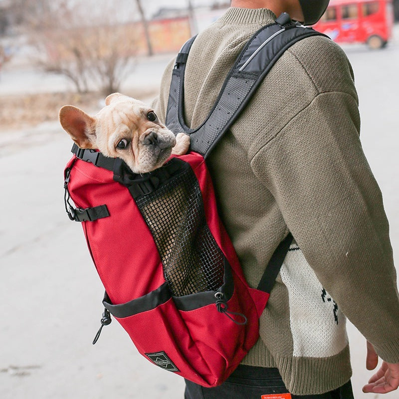 Portable Pet Dog Carrier Bag - Comfortable Backpack with French Bull Dog