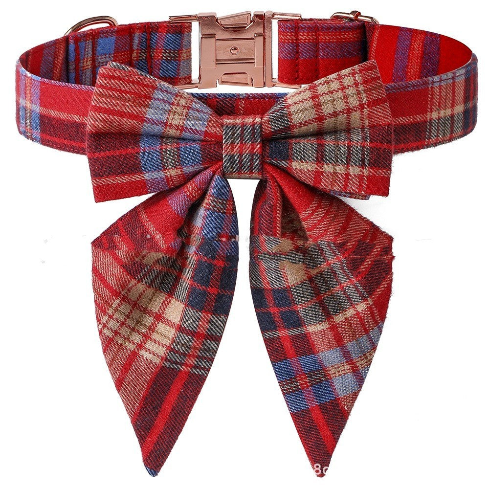 Stylish dog collar with bow and metal buckle for secure fit