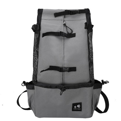 Portable Pet Dog Carrier Bag - Comfortable Backpack - Grey