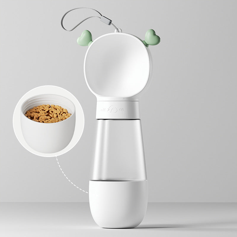 2 In 1 Dog Water Bottle Dispenser - White Snack