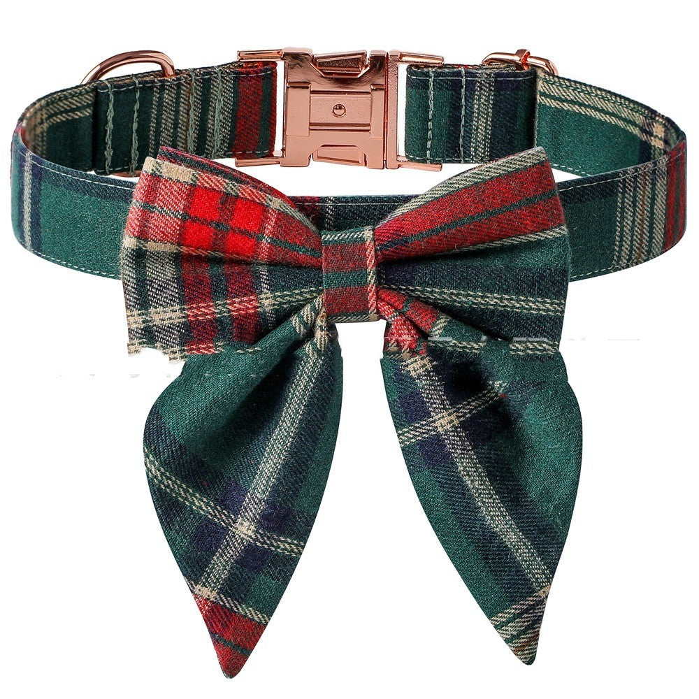 Stylish dog collar with bow and metal buckle for secure fit