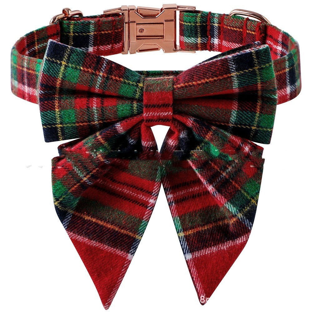 Elegant pet bow collar with durable metal buckle for dog