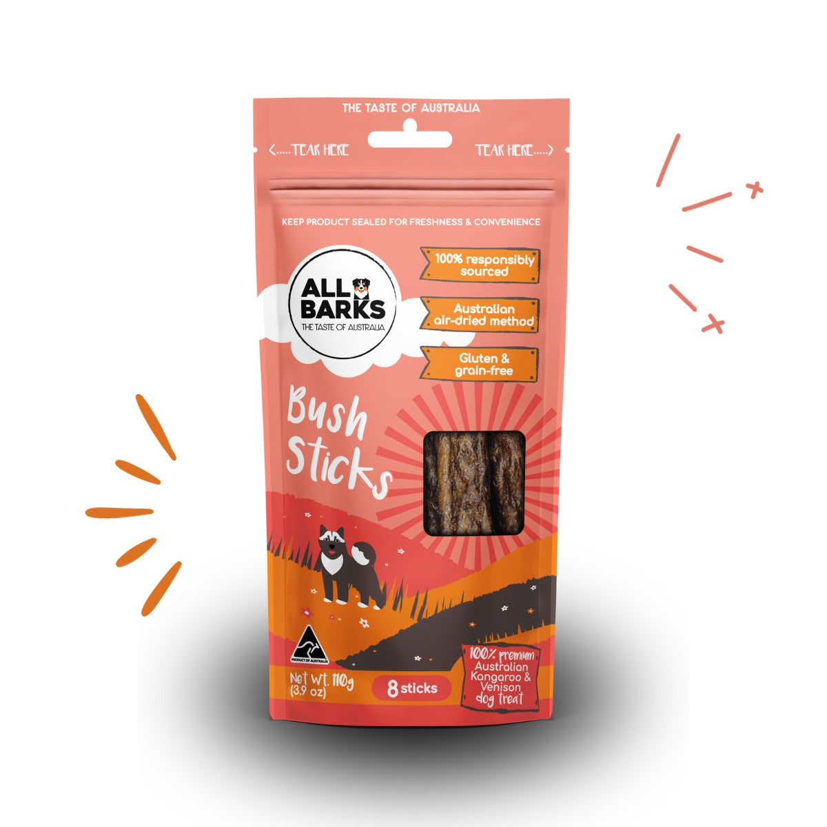 kangaroo dog treats - Bush Sticks - All Barks