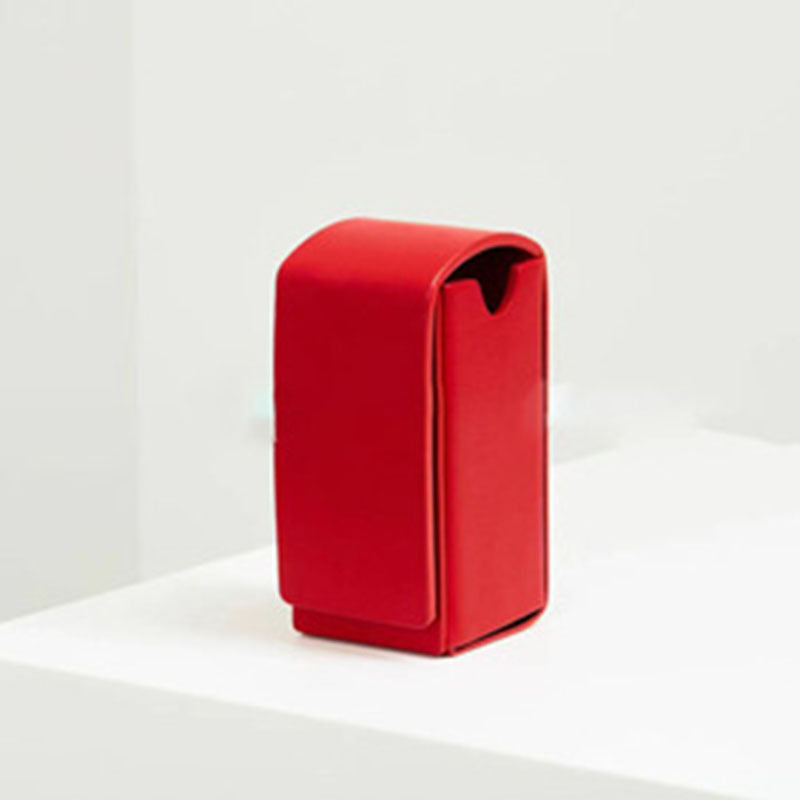 Poop Bag Holder - Leather Red
