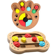 Wooden Dog Educational Toy: Bone & Paw Print Design