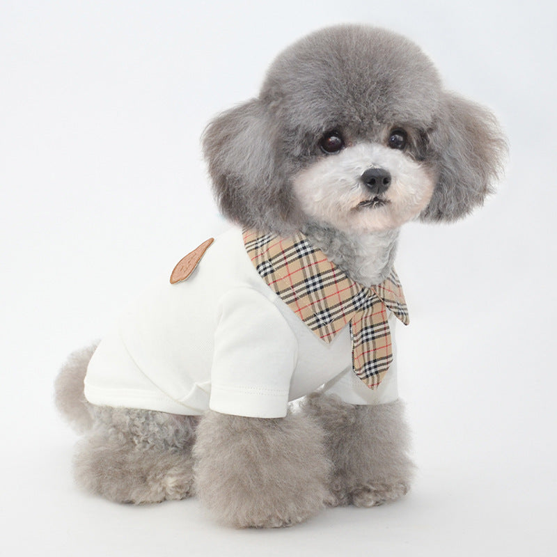 Dog Summer T-Shirt with Tie – Cool, Stylish & Comfy for Small Dogs