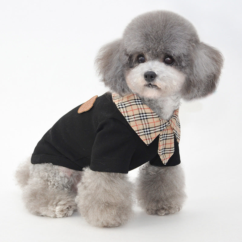 Dog Summer T-Shirt with Tie – Cool, Stylish & Comfy for Small Dogs
