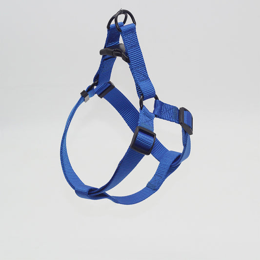 Thick wear-resistant pet chest harness with adjustable straps and sturdy buckles - durable dog harness - Blue