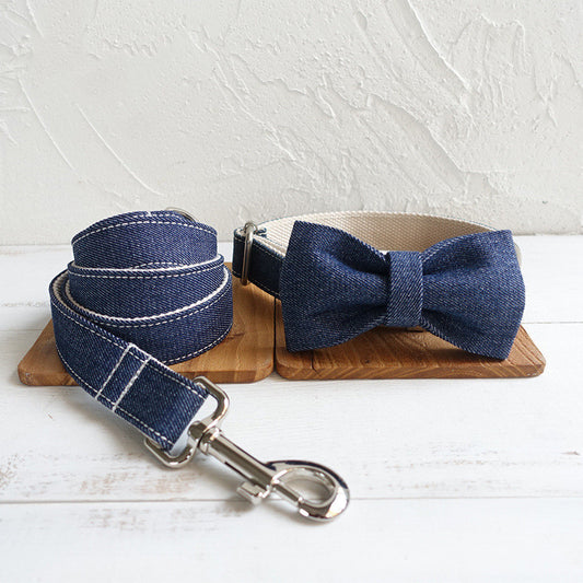 Denim Collar and Lead
