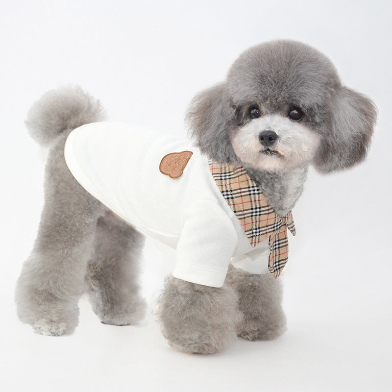 Dog Summer T-Shirt with Tie – Cool, Stylish & Comfy for Small Dogs