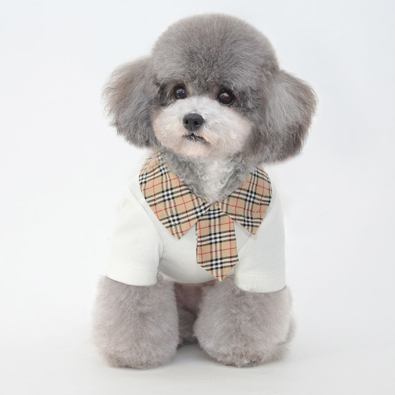 Dog Summer T-Shirt with Tie – Cool, Stylish & Comfy for Small Dogs