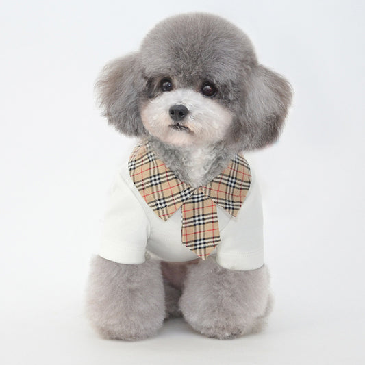 Dog Summer T-Shirt with Tie – Cool, Stylish & Comfy for Small Dogs